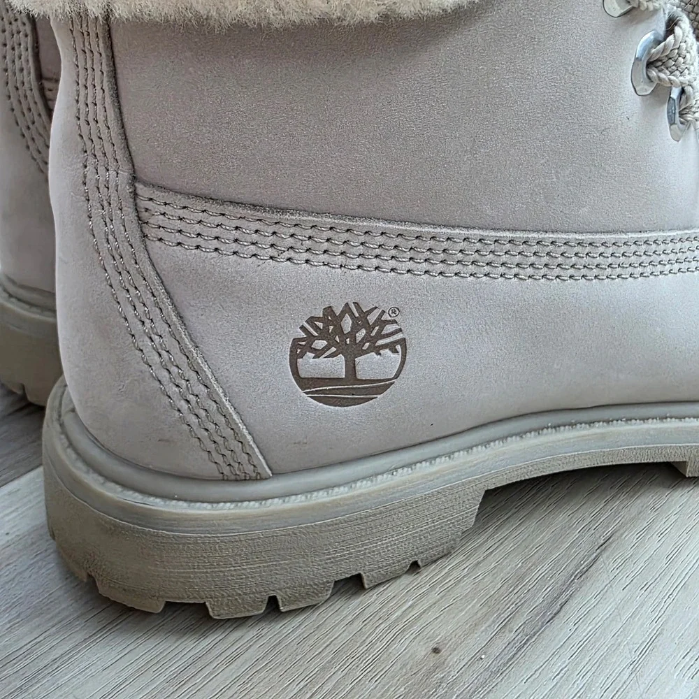 Timberland 6 Inch Premium Fur Collar Boots 200g Insulated Gray‎ Womens 7 A21VT